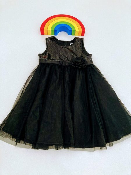 Black sequin party dress