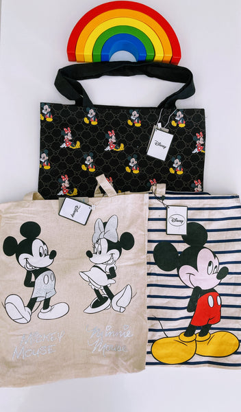 Minnie and Mickey tote bags